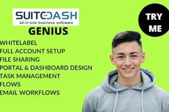 setup suitedash task project clients portal workflows