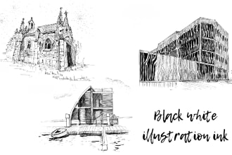 draw architectural sketches of buildings