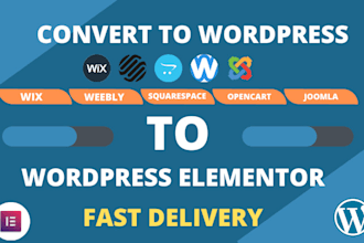 convert n design website wix,weebly,squarespace,opencart,joomla to wordpress cms
