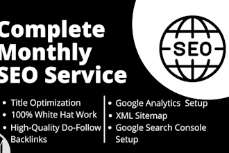 do complete monthly SEO service and monthly backlink service