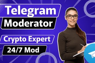 be your telegram admin, telegram community manager