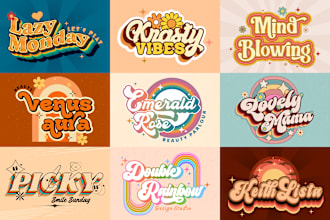 design a retro vintage and 70s typography logo for your brand