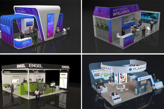 design a unique 3d stand exhibition, trade show booth