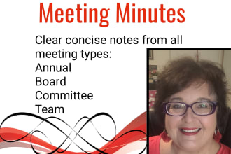 create succinct, organized, professional meeting minutes