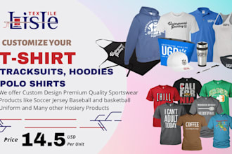 manufacture your custom design tshirts polo shirts jerseys