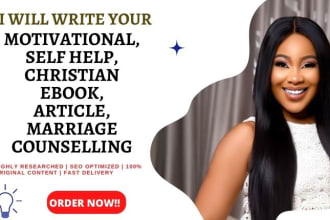write motivational christian ebook writing, marriage article and ebook marketing