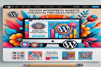 design  wordpress website digital printables proudct