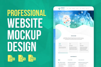 design modern website mockup in PSD format