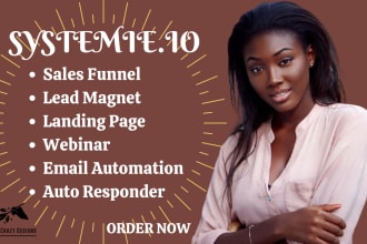 create sales funnel, landing pages, lead pages in systeme io