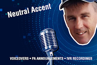 provide a clear and calm neutral accented IVR voiceover