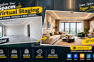 do virtual staging for house, offices, and residence render