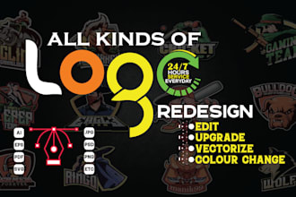 redesign, edit, vectorize, recolor, upgrade your logo with fast delivery