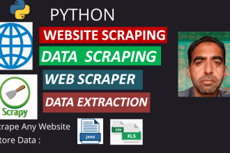 build python web scraper for web scraping, data mining
