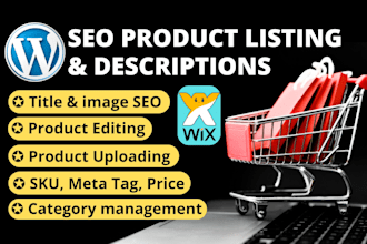 write professional catchy wordpress and wix product descriptions with SEO title