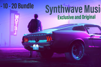 produce an original and exclusive synthwave retrowave music for commercial use