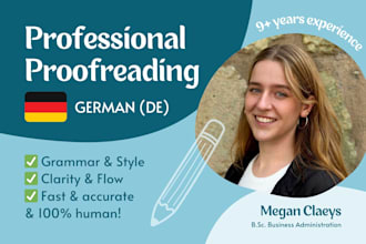 proofread and edit your german text to native quality