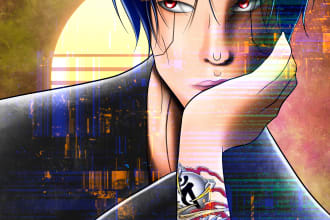 draw you in a cyberpunk art style