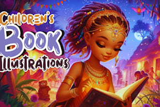 create children story book illustrations, children book cover illustration
