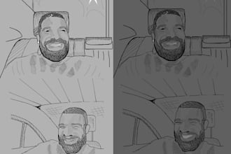 draw comic type line art