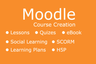 design or create moodle courses with content provided