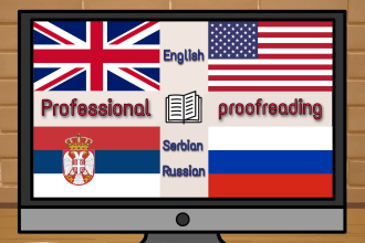 professionally proofread and edit texts in english, russian or serbian