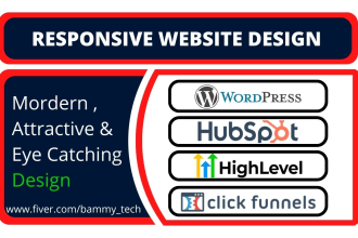 design wordpress, gohighlevel, hubspot, kartra, clickfunnel website