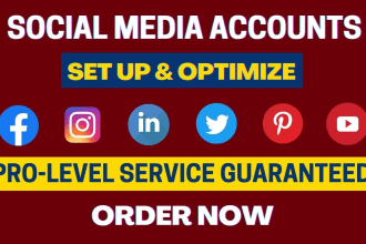 create and setup social media accounts and pages professionally