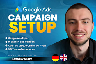 setup google ads campaigns in german or english