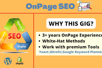 do complete onpage SEO for your wordpress and shopify site
