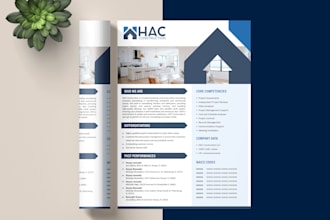 design professional and attractive capability statement or business profile