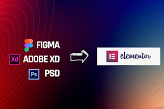 convert adobe xd, figma, PSD to elementor