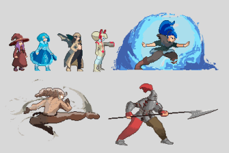 create game characters in every style pixel art for you