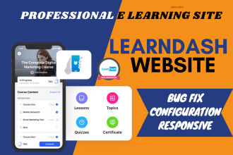 create wordpress learndash lms site for course selling