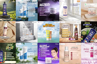 make product design, social media design, posts, banner ads