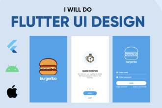 develop and design android and ios application in flutter