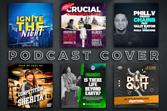 design a unique and professional podcast cover art