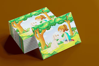 design unique kids book illustrations and kids book cover