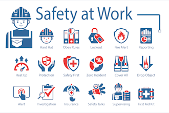 design safety at work icon set