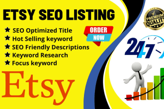 write etsy product descriptions, titles, tags, and etsy SEO to boost your sales
