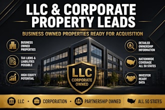 provide llc and corporate owned property leads USA