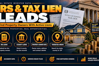 provide irs and tax lien property leads USA