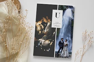 design modern wedding album or any other event photo book