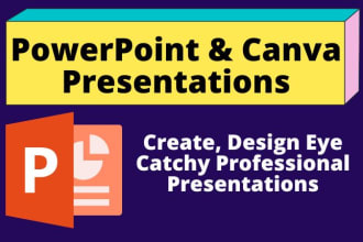 create, design eye catchy powerpoint and canva presentations