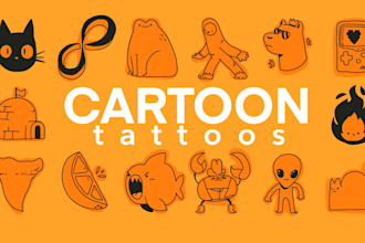 Best Price!  make you a cute cartoon style minimalist tattoo design