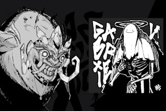 draw anything in dark manga art style