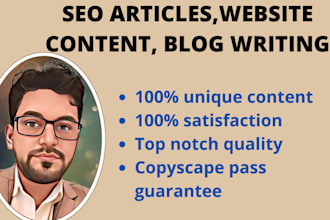 write amazing SEO optimized blogs or articles for you