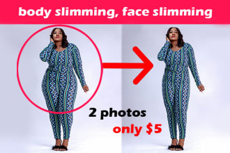 remove fat and double chin, body shaping and face slimming and retouching
