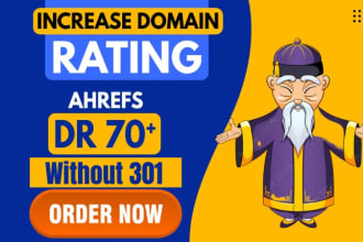 increase domain rating , ahrefs DR 75 with SEO backinks