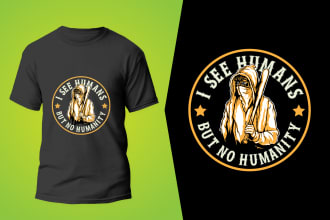 do custom typography trendy t shirt design within 12 hours