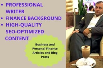 write articles and blog posts on finance and economics